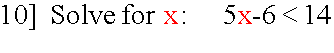ALGEBRA SUCCESS QUESTION 10