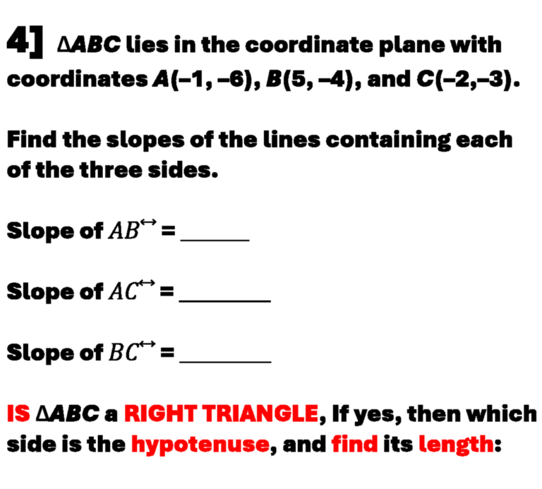 GEOMETRY SUCCESS QUESTION #4: Slopes