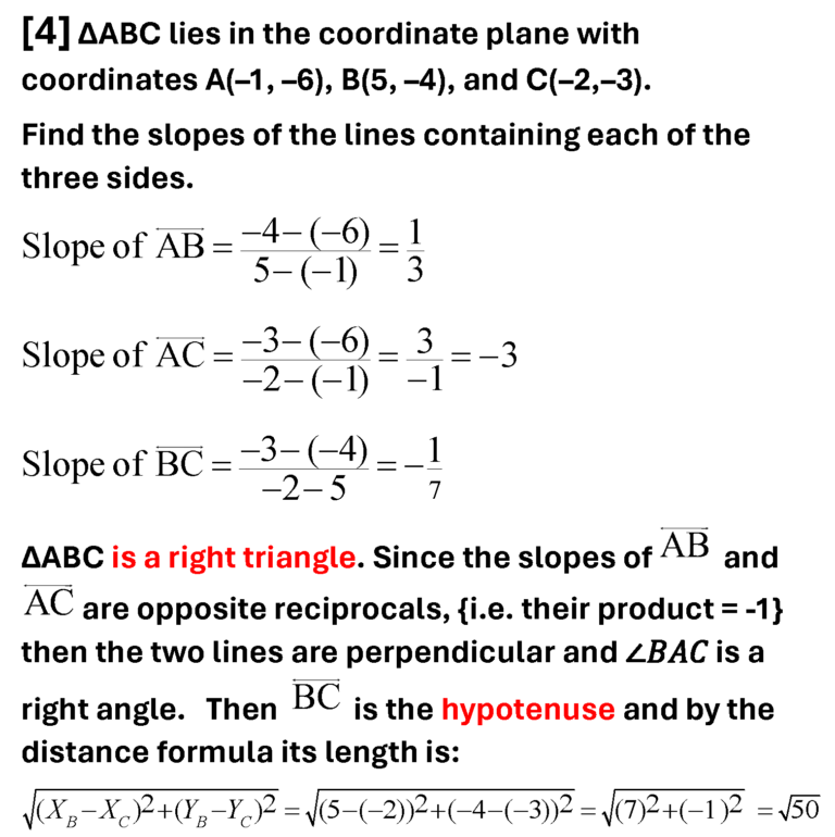 GEOMETRY SUCCESS SOLUTION TO QUESTION 4